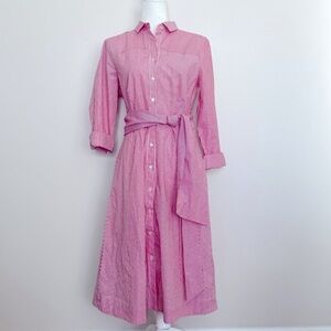 NWT J. Crew red & white striped button up dress